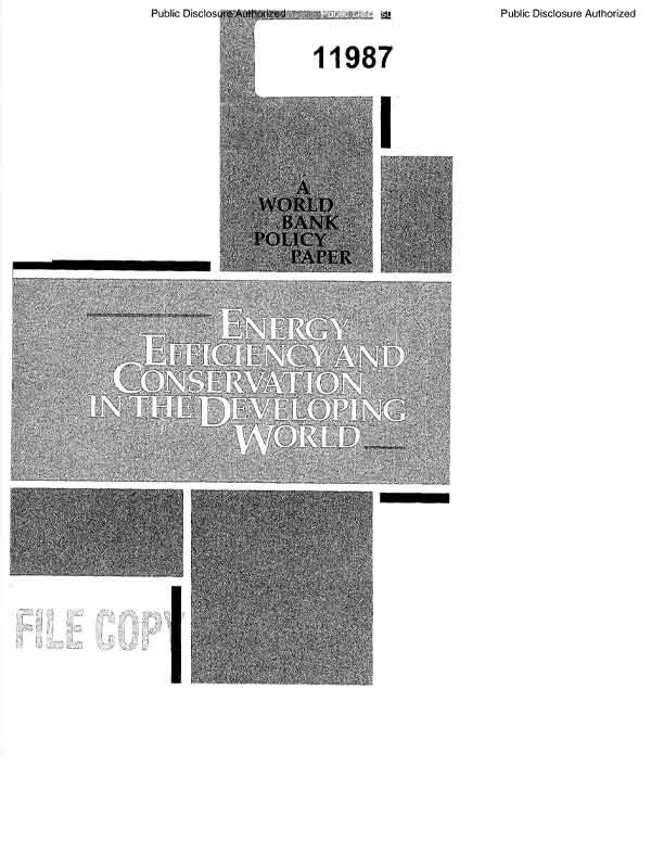 World Bank Policy Paper: Energy Efficiency and Conservation in the Developing World